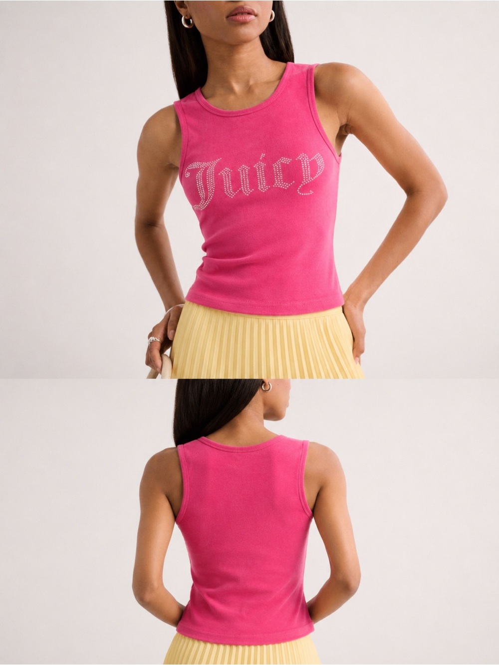 Juicy Couture Hot Pink Rhinestone Logo Tank